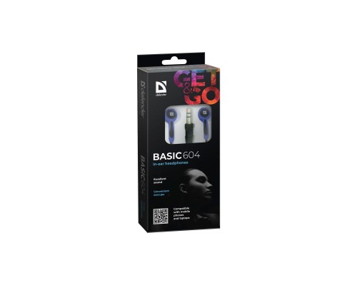 Наушники Defender Basic 604 Black-Blue (63608)