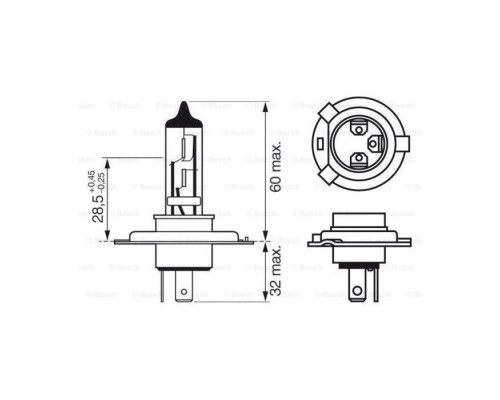 Автолампа Bosch галогенова 60/55W (1 987 302 041) Автолампа Bosch галогенова 60/55W (1 987 302 041)