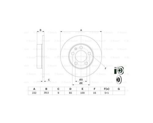 Гальмівний диск Bosch 0 986 478 868 Гальмівний диск Bosch 0 986 478 868