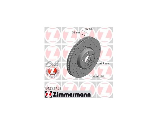 Гальмівний диск ZIMMERMANN 150.2937.52 Гальмівний диск ZIMMERMANN 150.2937.52