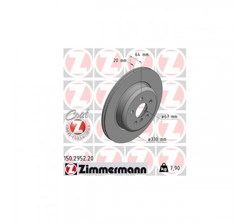 Гальмівний диск ZIMMERMANN 150.2952.20 Гальмівний диск ZIMMERMANN 150.2952.20
