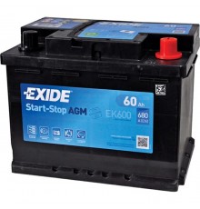 Акумулятор автомобільний EXIDE START-STOP AGM 60A (EK600)