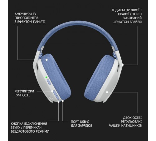 Наушники Logitech G435 Lightspeed Wireless Gaming Headset White (981-001074) Наушники Logitech G435 Lightspeed Wireless Gaming Headset White (981-001074)