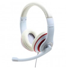 Наушники Gembird MHS-03 White/Red (MHS-03-WTRD)