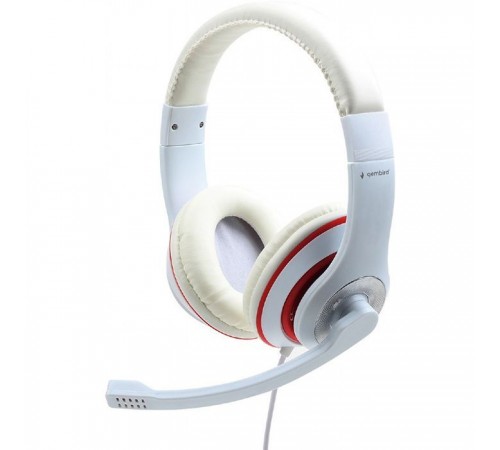Наушники Gembird MHS-03 White/Red (MHS-03-WTRD) Наушники Gembird MHS-03 White/Red (MHS-03-WTRD)