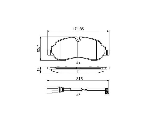 Тормозные колодки Bosch 0986494845 Тормозные колодки Bosch 0986494845