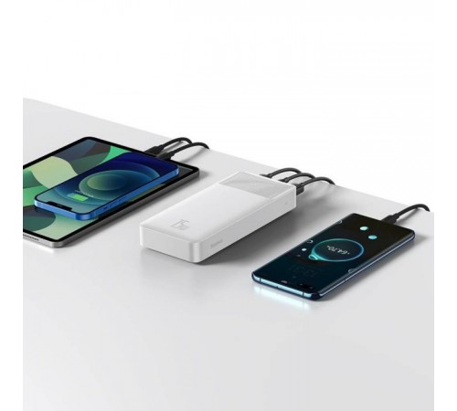 Батарея универсальная Baseus Bipow 20000mAh, 15W, USB-C/3A, 2*USB-A/3A(max.), +cable, white (PPBD050102) Батарея универсальная Baseus Bipow 20000mAh, 15W, USB-C/3A, 2*USB-A/3A(max.), +cable, white (PPBD050102)