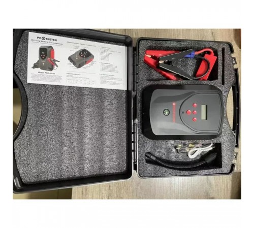 Пуско зарядний пристрій Protester Jump Starter, з компресором 2-в-1, 12V, 2000А (PRO-JS158) Пуско зарядний пристрій Protester Jump Starter, з компресором 2-в-1, 12V, 2000А (PRO-JS158)