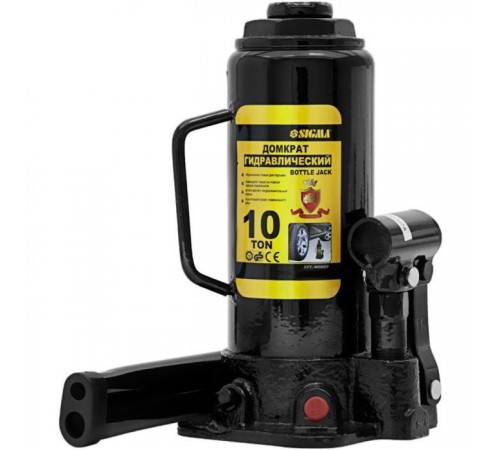 Домкрат Sigma гідравлічний пляшковий 10т, 230-460мм (6101101) Домкрат Sigma гідравлічний пляшковий 10т, 230-460мм (6101101)