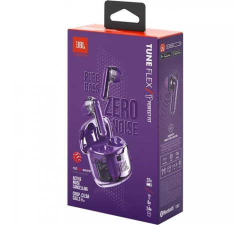Навушники JBL Tune Flex Ghost Edition Purple (JBLTFLEXGPUR) Навушники JBL Tune Flex Ghost Edition Purple (JBLTFLEXGPUR)