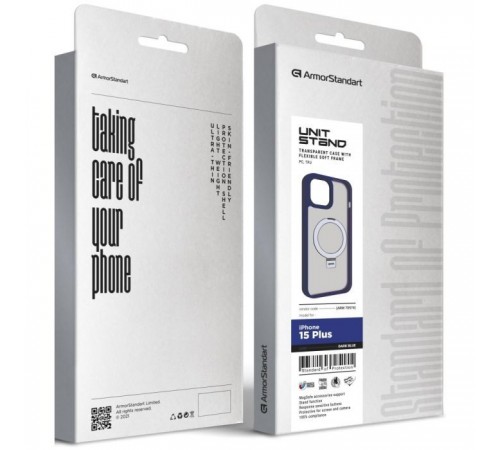 Чохол до мобільного телефона Armorstandart Unit Stand Apple iPhone 15 Plus Dark Blue (ARM70574) Чохол до мобільного телефона Armorstandart Unit Stand Apple iPhone 15 Plus Dark Blue (ARM70574)