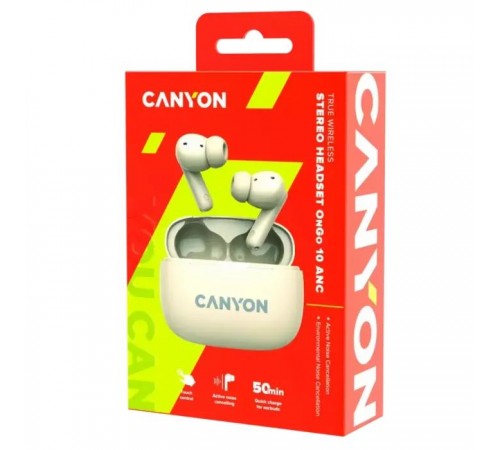 Навушники Canyon TWS-10 OnGo ANC ENC Beige (CNS-TWS10BG) Навушники Canyon TWS-10 OnGo ANC ENC Beige (CNS-TWS10BG)