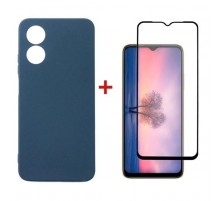 Чехол для мобильного телефона Dengos Kit для OPPO A17 case + glass (Blue) (DG-KM-01)