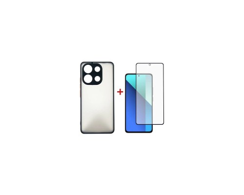Чехол для мобильного телефона Dengos Kit for Xiaomi Redmi Note 13 4G case + glass (Black) (DG-KM-66)