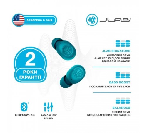 Навушники Jlab JBuds Mini Aqua Teal (IEUEBJBMINIRAQUA124) Навушники Jlab JBuds Mini Aqua Teal (IEUEBJBMINIRAQUA124)