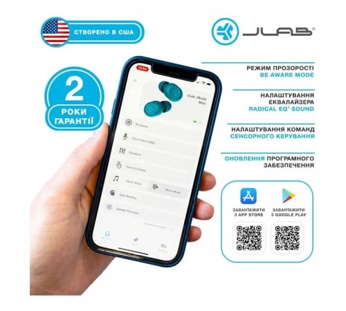 Навушники Jlab JBuds Mini Aqua Teal (IEUEBJBMINIRAQUA124) Навушники Jlab JBuds Mini Aqua Teal (IEUEBJBMINIRAQUA124)