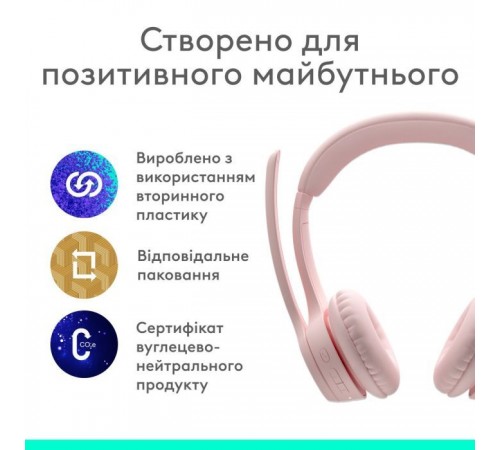 Навушники Logitech Zone 300 Bluetooth Rose (981-001412) Навушники Logitech Zone 300 Bluetooth Rose (981-001412)