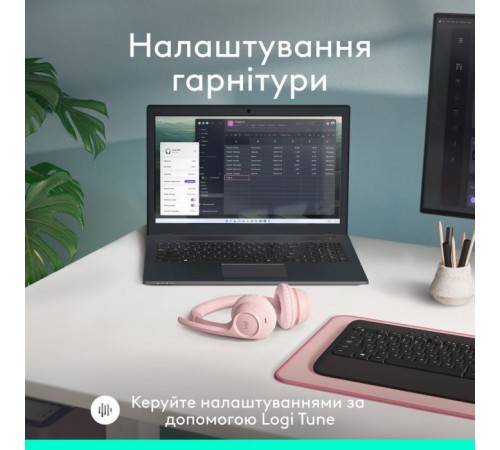 Навушники Logitech Zone 300 Bluetooth Rose (981-001412) Навушники Logitech Zone 300 Bluetooth Rose (981-001412)