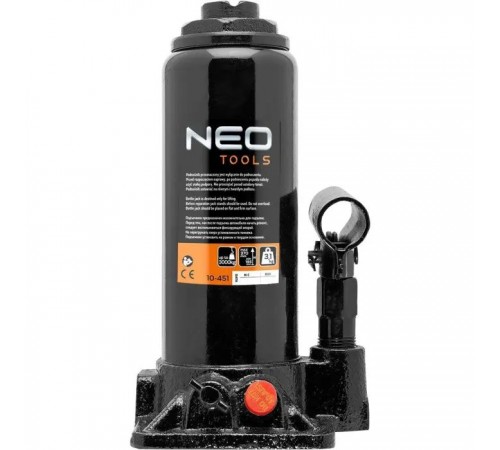 Домкрат Neo Tools гидравлический бутылочный 3т, 195-370мм (10-451) Домкрат Neo Tools гидравлический бутылочный 3т, 195-370мм (10-451)
