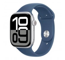 Смарт-часы Apple Watch Series 10 GPS 46mm Silver Aluminium Case with Denim Sport Band - S/M (MWWL3QH/A)