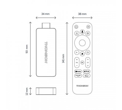 Медиаплеер THOMSON Streaming Stick 140 4K UHD (223490) Медиаплеер THOMSON Streaming Stick 140 4K UHD (223490)