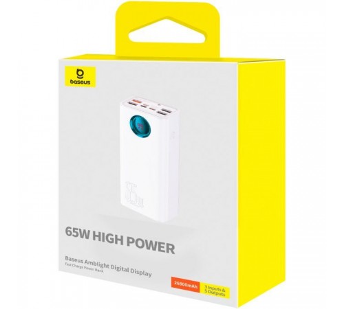 Батарея универсальная Baseus Amblight 26800mAh 65W OE, white (P10022402223-00) Батарея универсальная Baseus Amblight 26800mAh 65W OE, white (P10022402223-00)