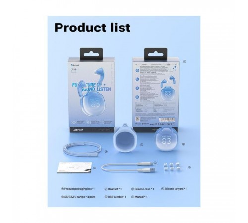 Наушники Acefast T9 Glacier Blue (6974316282525) Наушники Acefast T9 Glacier Blue (6974316282525)