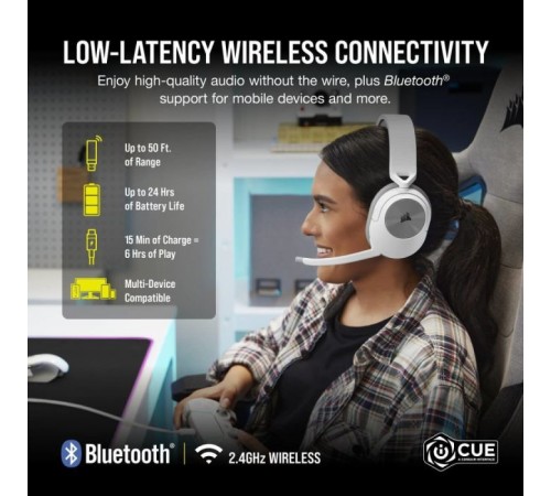 Навушники Corsair HS55 Wireless Gaming Dolby 7.1 White (CA-9011281-EU)