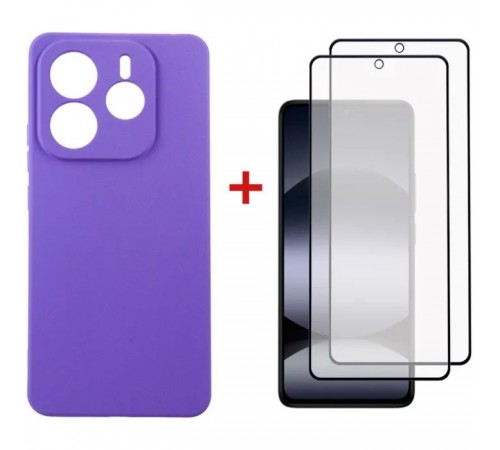 Чохол до мобільного телефона Dengos Kit Xiaomi Redmi Note 14 5G Carbon + 2 pcs glass (Purple) (DG-CTG2P-10) Чохол до мобільного телефона Dengos Kit Xiaomi Redmi Note 14 5G Carbon + 2 pcs glass (Purple) (DG-CTG2P-10)