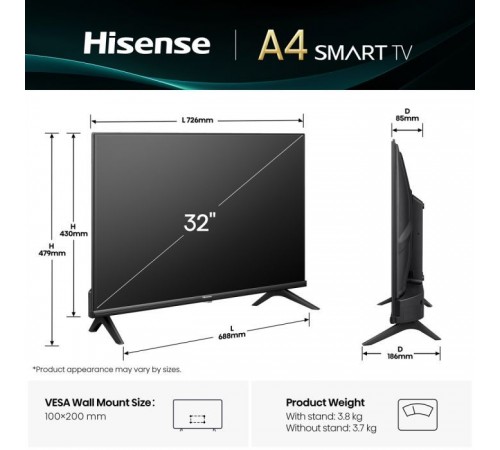 Телевізор Hisense 32A4Q Телевізор Hisense 32A4Q