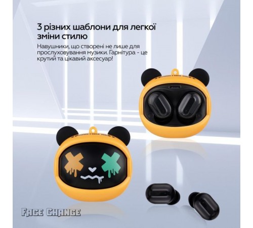 Навушники XoKo G05-face changing TWS Yellow-Black (G05-YEBK) Навушники XoKo G05-face changing TWS Yellow-Black (G05-YEBK)