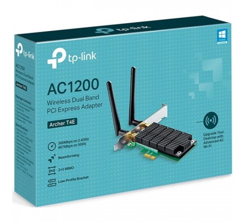 Ретранслятор TP-Link Archer T4E AC1200, PCI Express, Beamforming (ARCHER-T4E) Ретранслятор TP-Link Archer T4E AC1200, PCI Express, Beamforming (ARCHER-T4E)