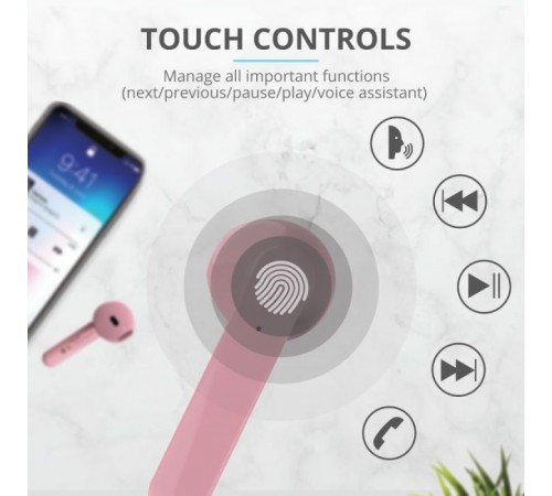 Навушники Trust Primo Touch True Wireless Mic Pink (23782) Навушники Trust Primo Touch True Wireless Mic Pink (23782)