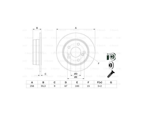 Тормозной диск Bosch 0 986 478 188 Тормозной диск Bosch 0 986 478 188