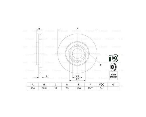 Гальмівний диск Bosch 0 986 478 853 Гальмівний диск Bosch 0 986 478 853