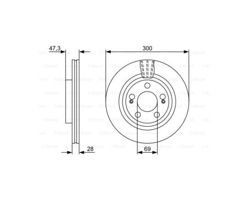Гальмівний диск Bosch 0 986 479 537 Гальмівний диск Bosch 0 986 479 537