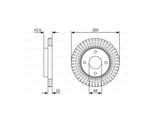 Гальмівний диск Bosch 0 986 479 U61 Гальмівний диск Bosch 0 986 479 U61