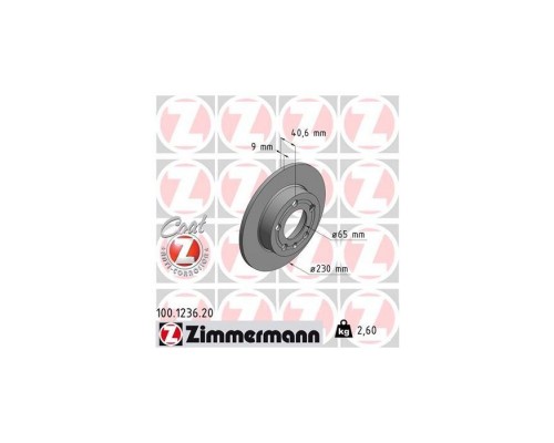 Тормозной диск ZIMMERMANN 100.1236.20 Тормозной диск ZIMMERMANN 100.1236.20