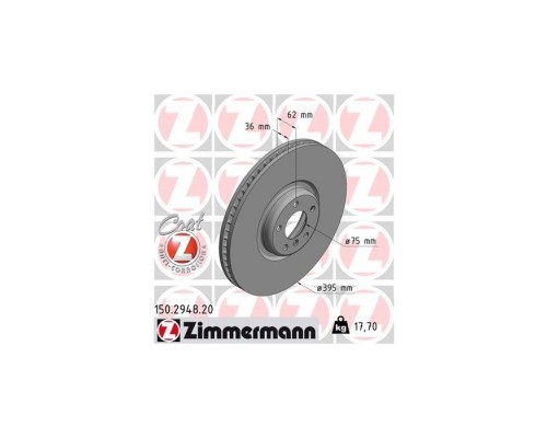 Тормозной диск ZIMMERMANN 150.2948.20 Тормозной диск ZIMMERMANN 150.2948.20