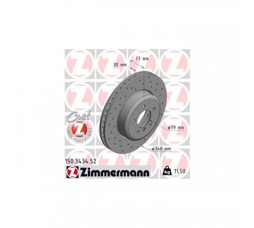 Гальмівний диск ZIMMERMANN 150.3434.52 Гальмівний диск ZIMMERMANN 150.3434.52
