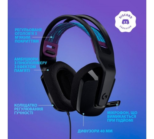 Наушники Logitech G335 Wired Gaming Black (981-000978) Наушники Logitech G335 Wired Gaming Black (981-000978)