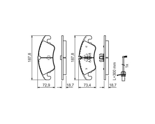 Тормозные колодки Bosch 0 986 494 456 Тормозные колодки Bosch 0 986 494 456