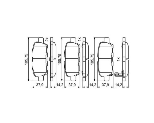 Тормозные колодки Bosch 0986494861 Тормозные колодки Bosch 0986494861