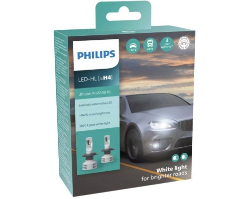 Автолампа Philips LED H4 11342U51Х2 12/24V Ultinon Pro5100 +160 (74242) Автолампа Philips LED H4 11342U51Х2 12/24V Ultinon Pro5100 +160 (74242)