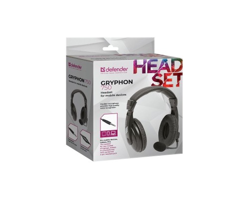 Наушники Defender Gryphon 750 Black (63755) Наушники Defender Gryphon 750 Black (63755)