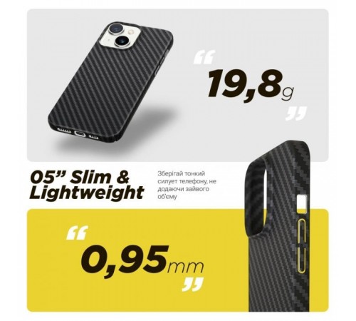 Чохол до мобільного телефона Armorstandart LikeCarbon MagCase Apple iPhone 15 Plus Black (ARM69292)