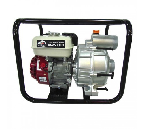 Мотопомпа Vulkan рукав 75мм, 58м3/год, дв. Honda GX200, підйом 26м, брудна вода, SCWT80H (81696) Мотопомпа Vulkan рукав 75мм, 58м3/год, дв. Honda GX200, підйом 26м, брудна вода, SCWT80H (81696)