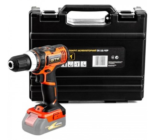 Шуруповерт GTM DS18/40P, 18В, 40Нм, 2шв, (без АКБ и ЗУ) (DS18/40P_BARE TOOL) Шуруповерт GTM DS18/40P, 18В, 40Нм, 2шв, (без АКБ и ЗУ) (DS18/40P_BARE TOOL)