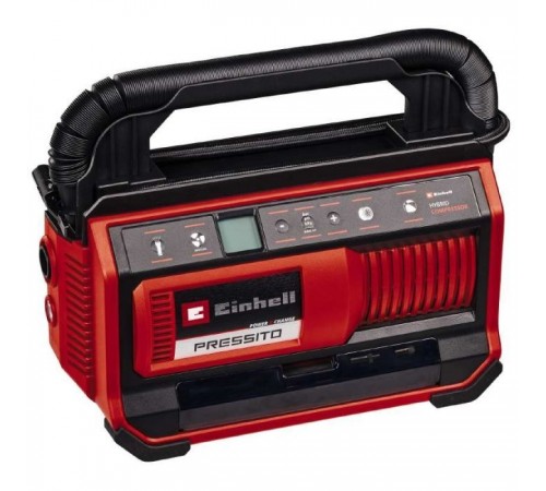Автомобільний компресор Einhell гібридний PRESSITO 18/25 Hybrid, PXC, 230/18В, 11бар, 25л/хв, можливість всмоктування, шланг 710 (4020430) Автомобільний компресор Einhell гібридний PRESSITO 18/25 Hybrid, PXC, 230/18В, 11бар, 25л/хв, можливість всмоктування, шланг 710 (4020430)