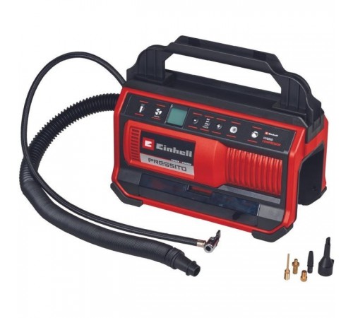Автомобільний компресор Einhell гібридний PRESSITO 18/25 Hybrid, PXC, 230/18В, 11бар, 25л/хв, можливість всмоктування, шланг 710 (4020430) Автомобільний компресор Einhell гібридний PRESSITO 18/25 Hybrid, PXC, 230/18В, 11бар, 25л/хв, можливість всмоктування, шланг 710 (4020430)